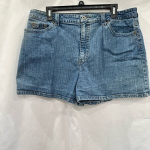 Womens Faded Glory Stretch Classic Denim Boyfriend Blue Jean Shorts S-16 Y2K